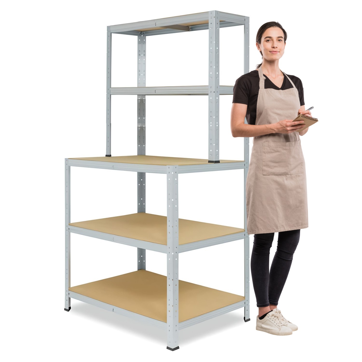 MESON DE TRABAJO ACERO GALVANIZADO 100X60X180 CM. - 2