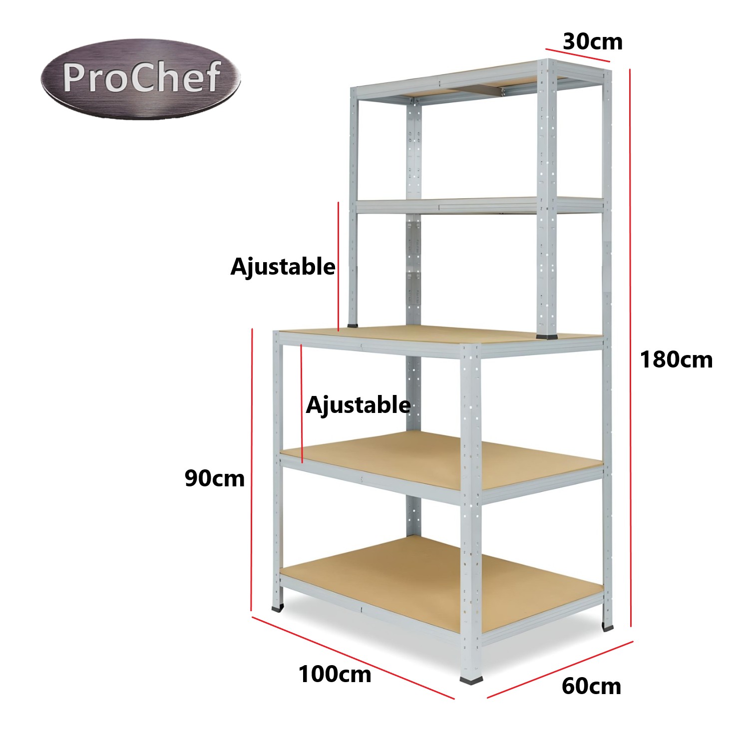 MESON DE TRABAJO ACERO GALVANIZADO 100X60X180 CM. - 7
