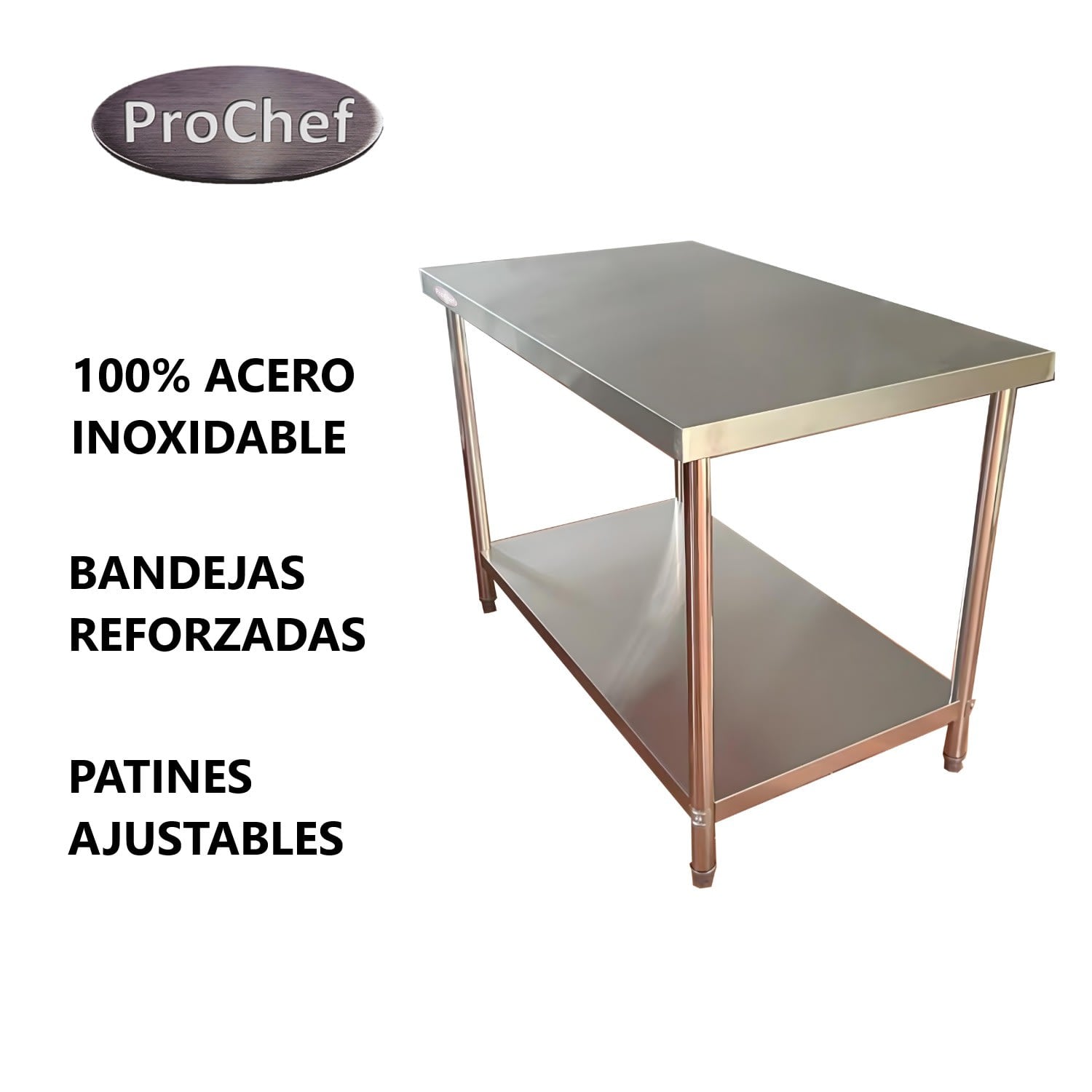 MESON CENTRO 100% INOXIDABLE 120X60X85 CM - 3