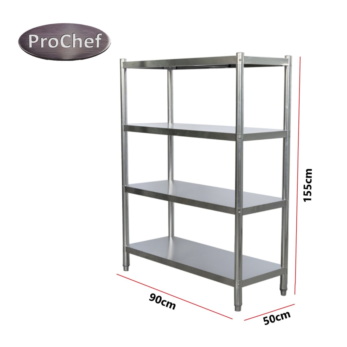 ESTANTE 4 BANDEJAS LISAS. 90X50X155 CM. ACERO INOX - 5
