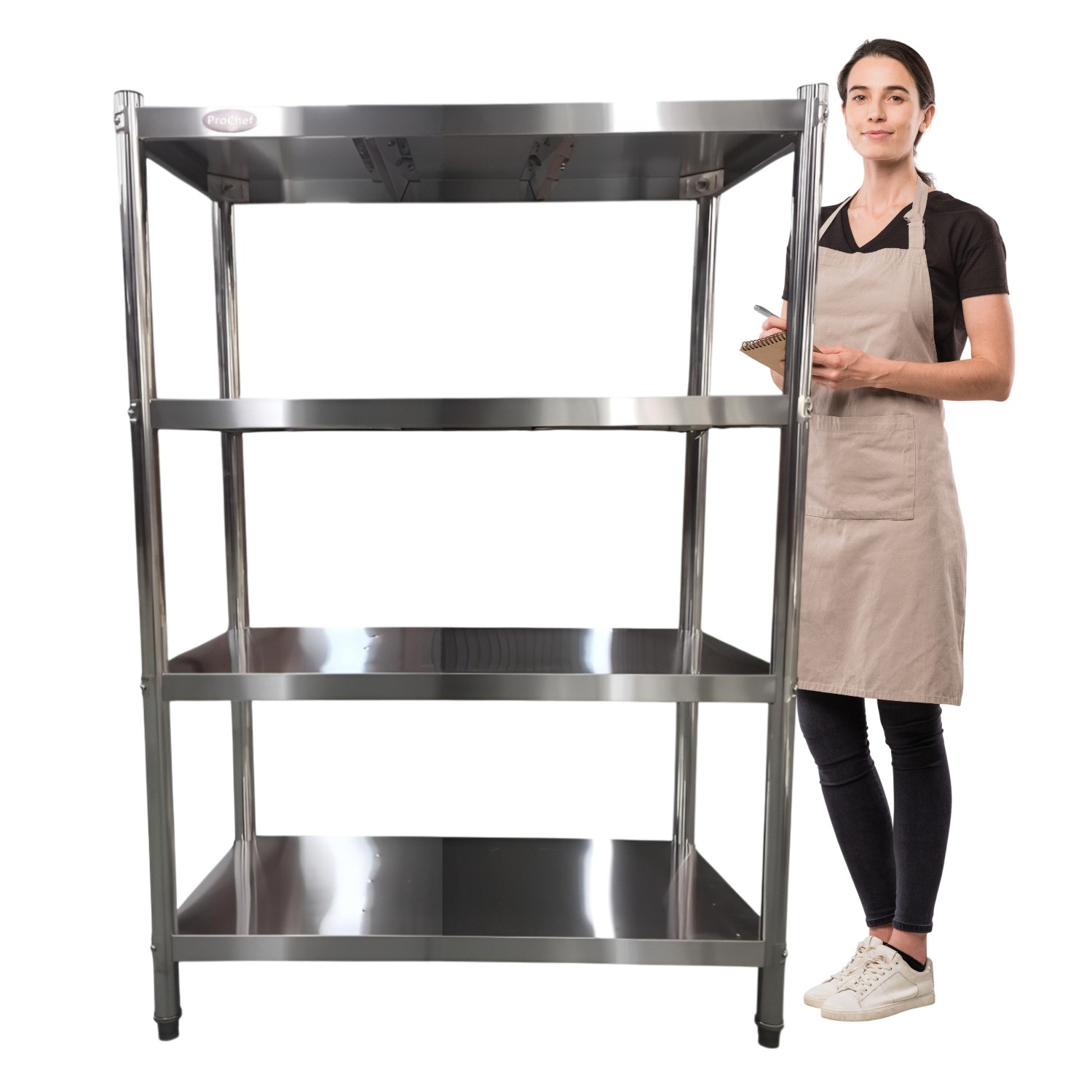 ESTANTE 4 BANDEJAS LISAS. 100X50X155 CM. ACERO INOX - 2