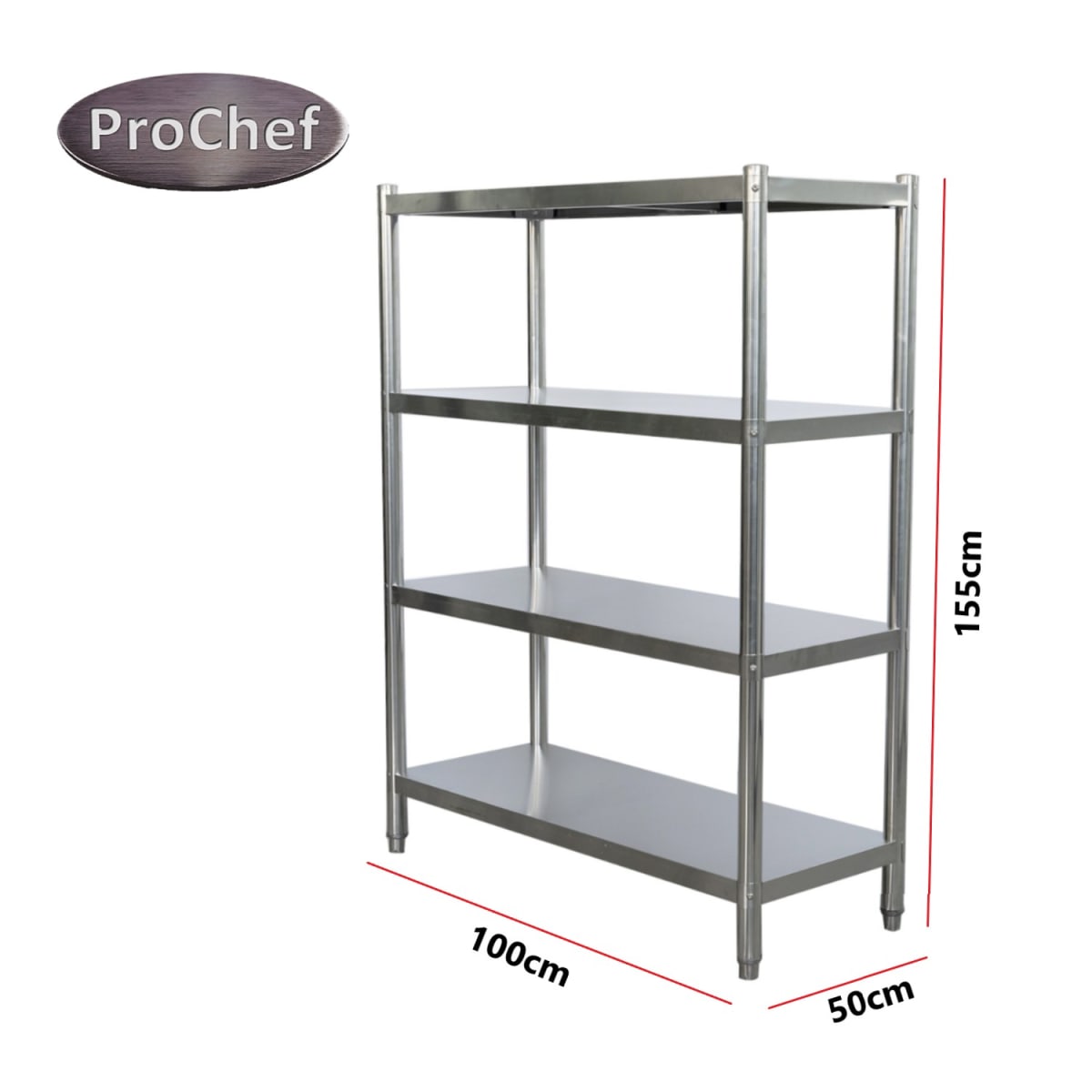 ESTANTE 4 BANDEJAS LISAS. 100X50X155 CM. ACERO INOX - 6