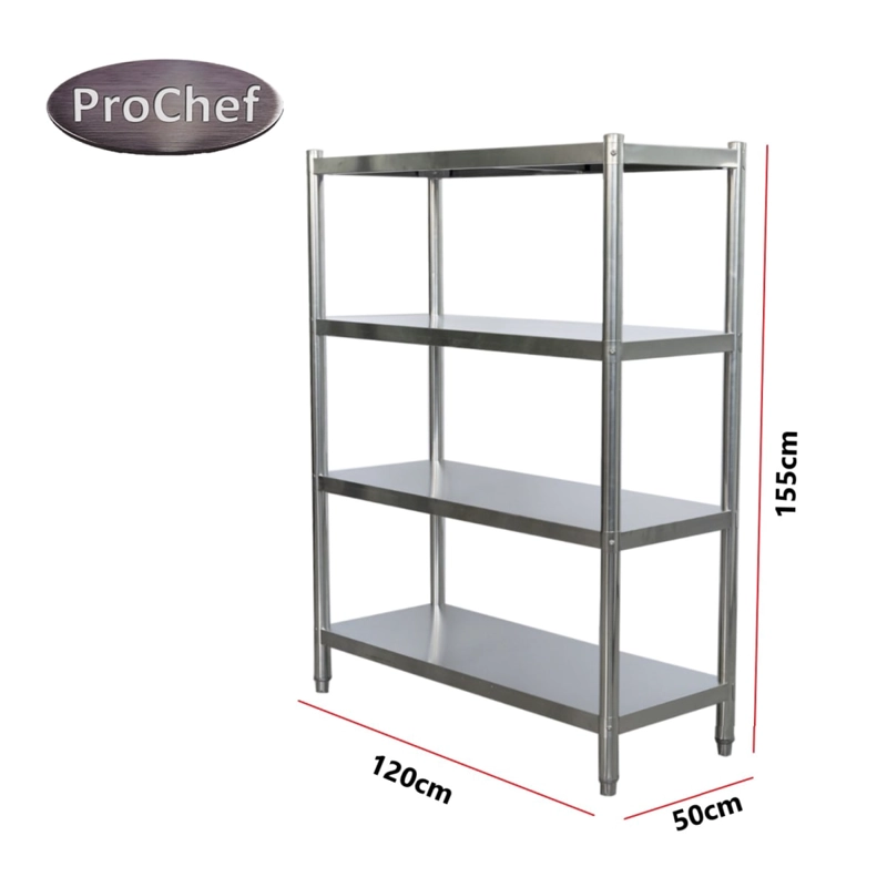 ESTANTE 4 BANDEJAS LISAS. 120X50X155 CM. ACERO INOX - 6