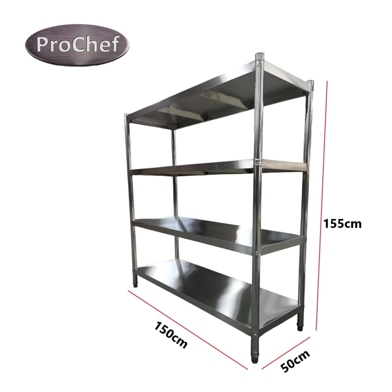 ESTANTE 4 BANDEJAS LISAS. 150X50X155 CM. ACERO INOX - 6