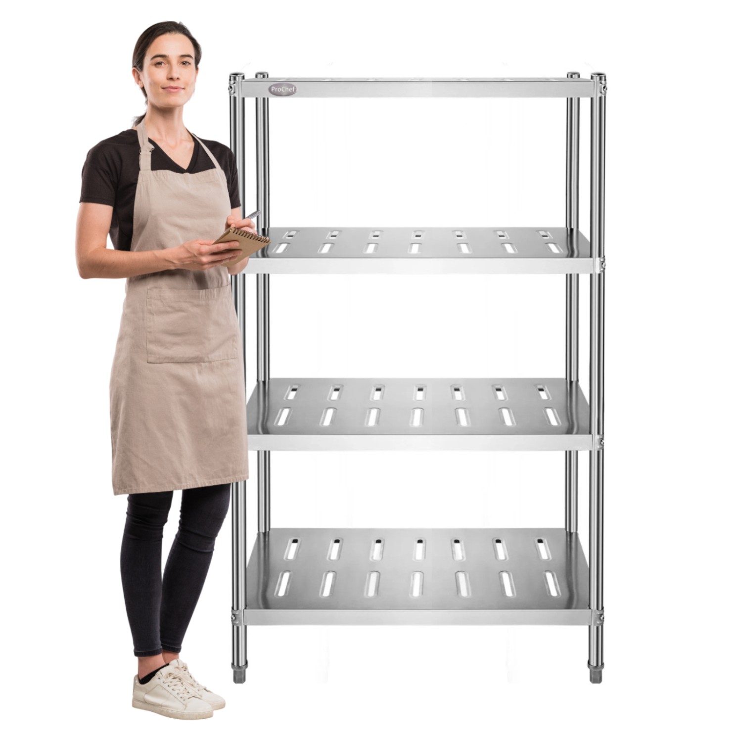 ESTANTE 4 BANDEJAS PERFORADAS 90X50X155 CM. ACERO INOX - 2