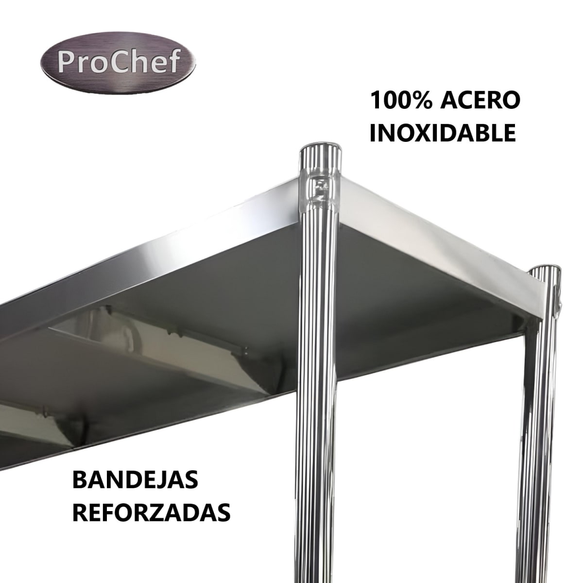 ESTANTE 4 BANDEJAS PERFORADAS 90X50X155 CM. ACERO INOX - 5