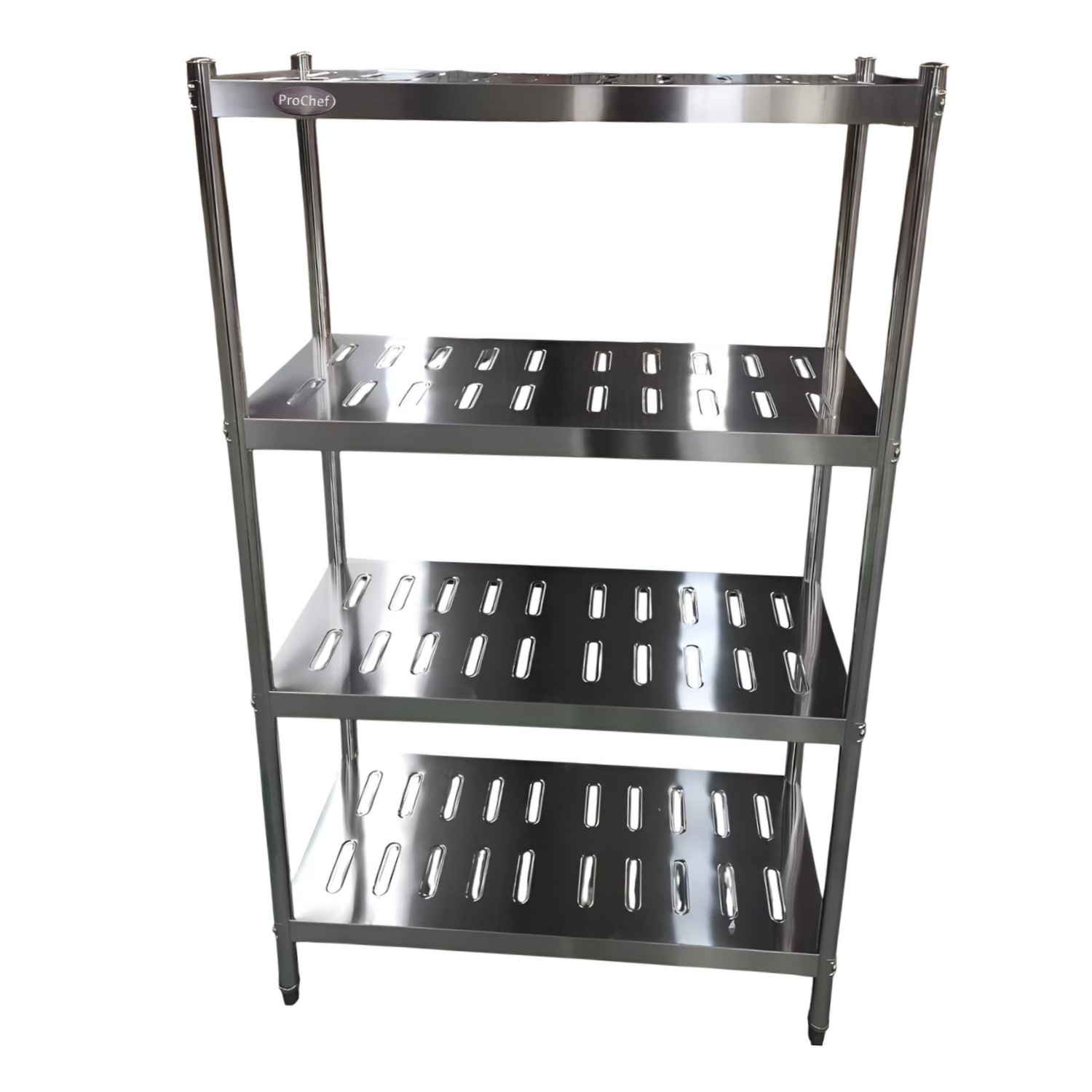 ESTANTE 4 BANDEJAS PERFORADAS 90X50X155 CM. ACERO INOX - 8