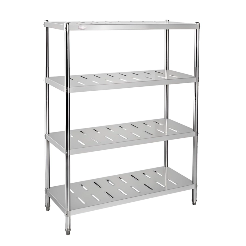 ESTANTE 4 BANDEJAS PERFORADAS 100X50X155 CM. ACERO INOX - 1