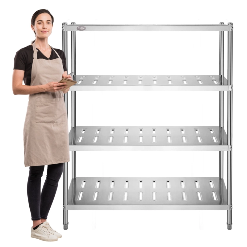 ESTANTE 4 BANDEJAS PERFORADAS 120X50X155 CM. ACERO INOX - 2