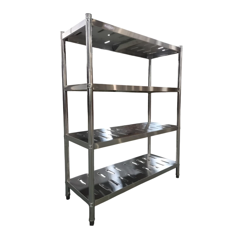 ESTANTE 4 BANDEJAS PERFORADAS 120X50X155 CM. ACERO INOX - 3