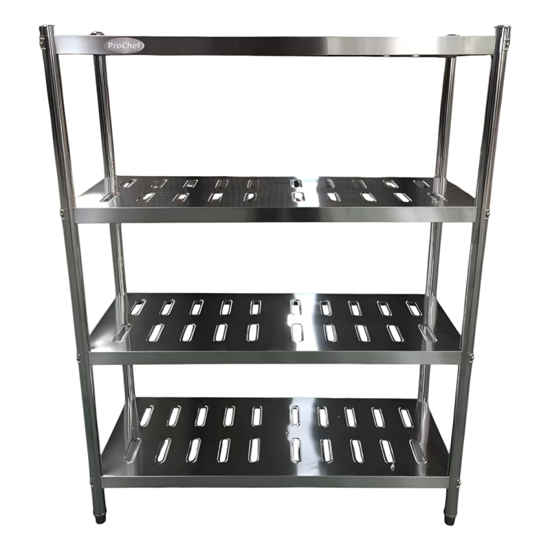 ESTANTE 4 BANDEJAS PERFORADAS 120X50X155 CM. ACERO INOX - 8