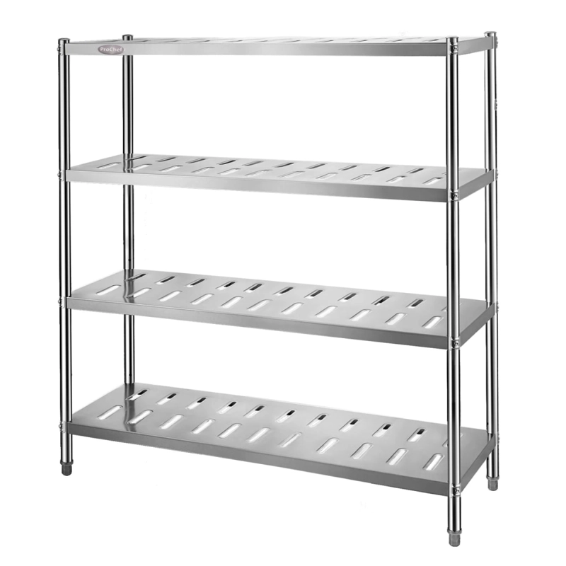 ESTANTE 4 BANDEJAS PERFORADAS 150X50X155 CM. ACERO INOX - 1