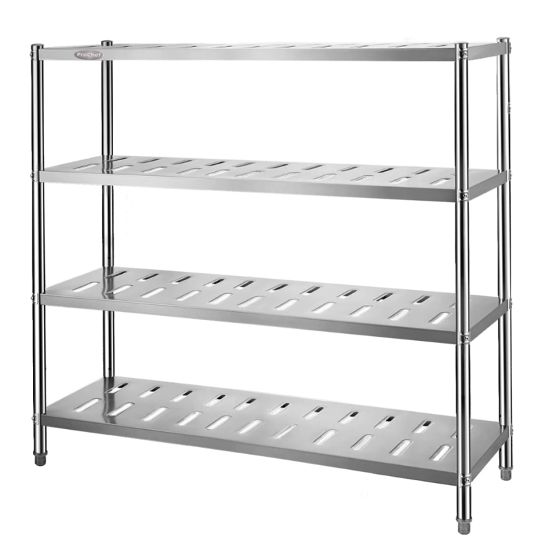 ESTANTE 4 BANDEJAS PERFORADAS 180X50X155 CM. ACERO INOX - 1