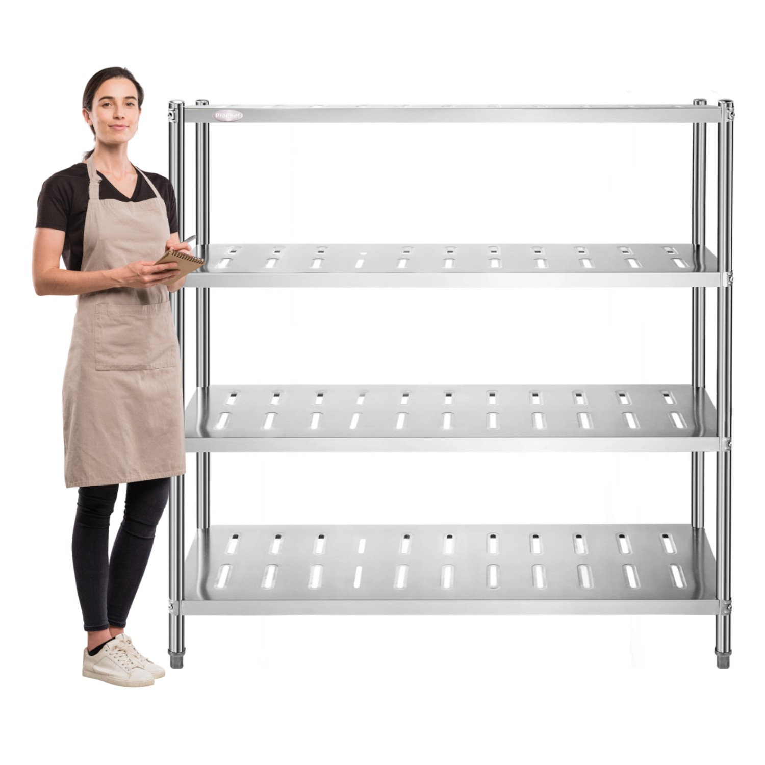 ESTANTE 4 BANDEJAS PERFORADAS 180X50X155 CM. ACERO INOX - 2