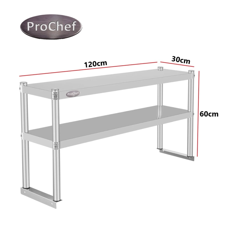 PLATEO O PASA PLATOS DOBLE 120X30X60 CM ACERO INOXIDABLE - 6