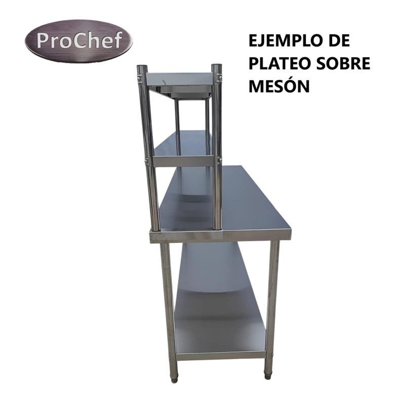 PLATEO O PASA PLATOS DOBLE 120X30X60 CM ACERO INOXIDABLE - 7