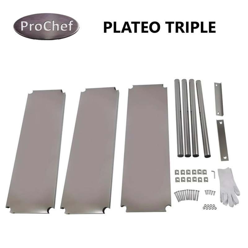 PLATEO O PASA PLATOS TRIPLE 90X30X75 CM ACERO INOXIDABLE - 5