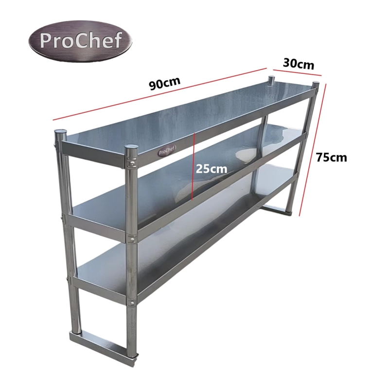 PLATEO O PASA PLATOS TRIPLE 90X30X75 CM ACERO INOXIDABLE - 7