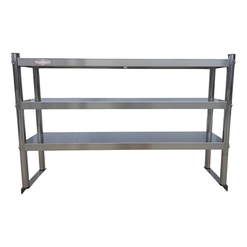PLATEO O PASA PLATOS TRIPLE 120X30X75 CM ACERO INOXIDABLE - 2