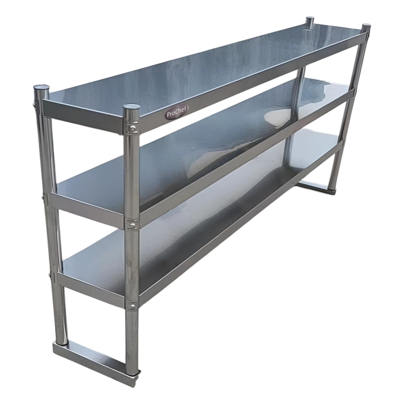 PLATEO O PASA PLATOS TRIPLE 150X30X75 CM ACERO INOXIDABLE - 1