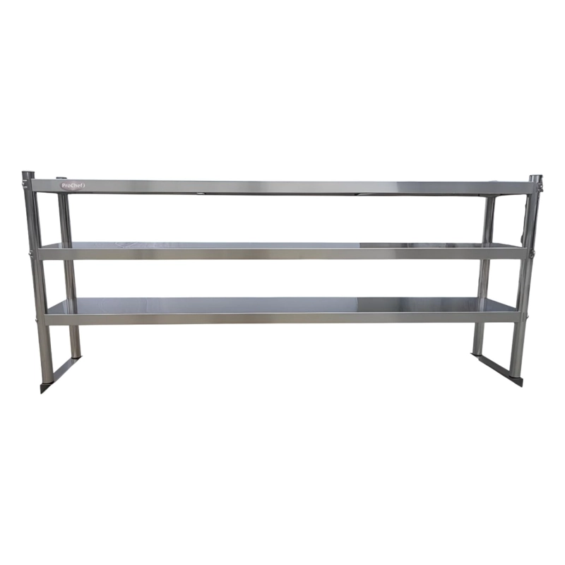 PLATEO O PASA PLATOS TRIPLE 150X30X75 CM ACERO INOXIDABLE - 2