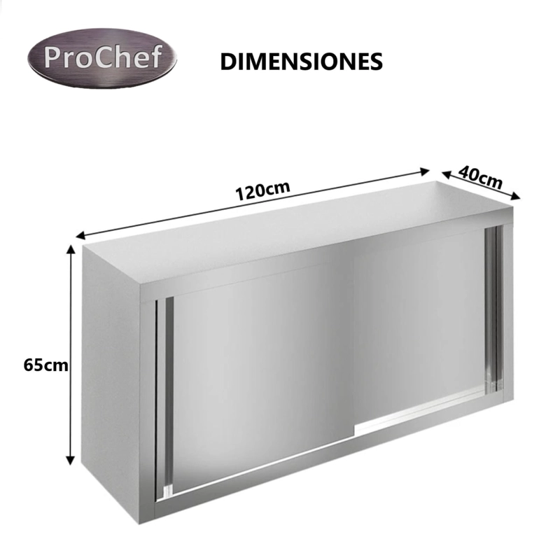 MUEBLE COLGANTE ACERO INOXIDABLE 120X65X40 CM - 5