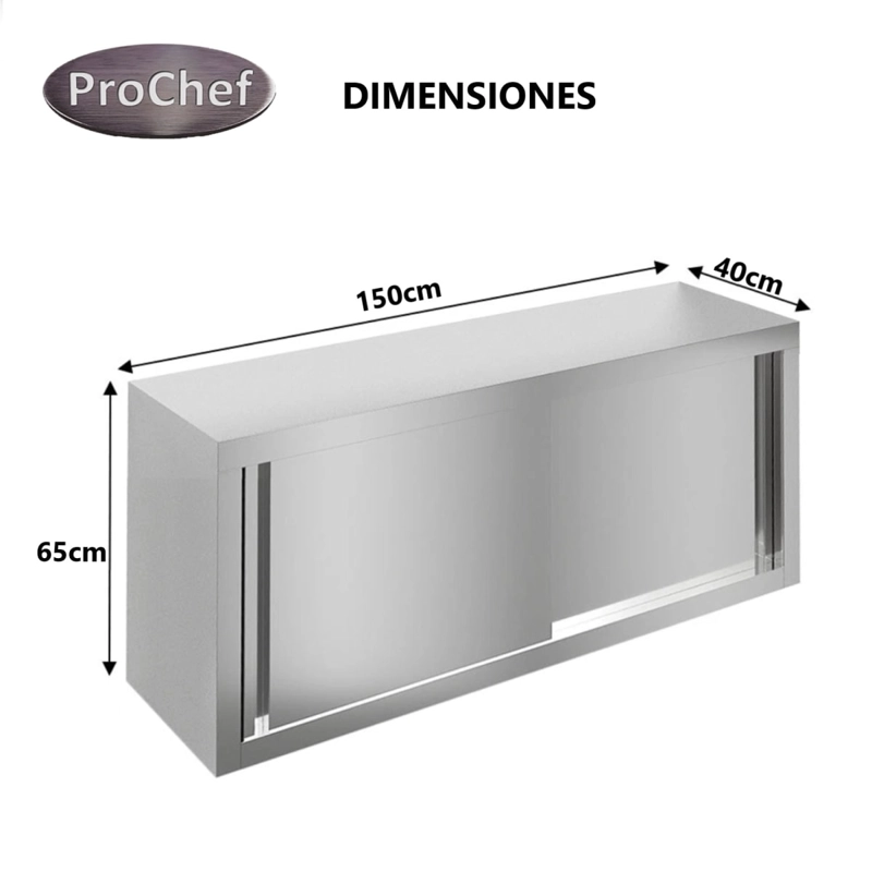 MUEBLE COLGANTE ACERO INOXIDABLE 150X65X40 CM - 5