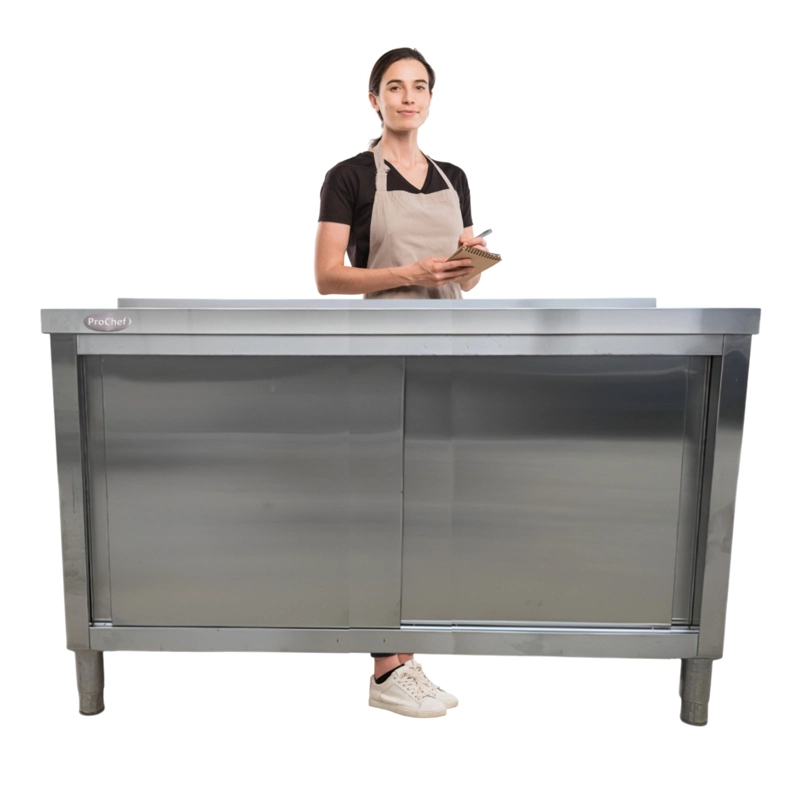 MESON MURAL CERRADO ACERO INOXIDABLE 150X60X85(+6) CM - 2