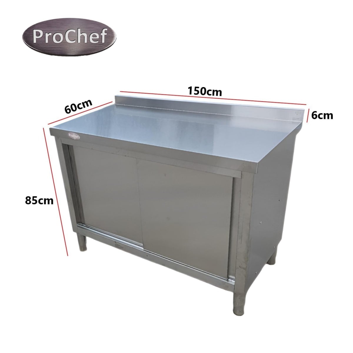 MESON MURAL CERRADO ACERO INOXIDABLE 150X60X85(+6) CM - 4