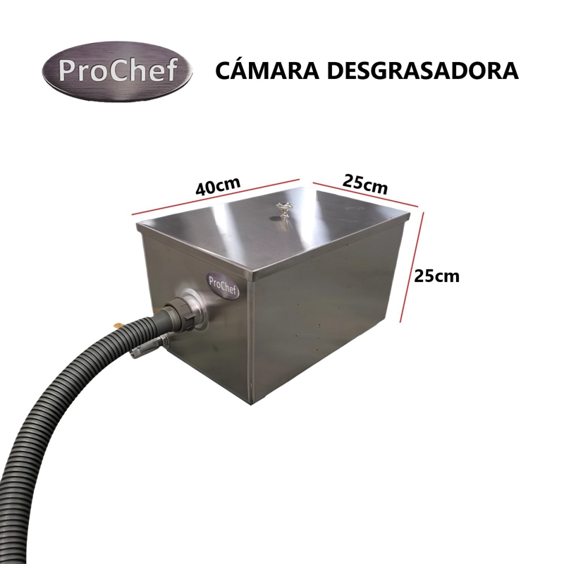 CAMARA DESGRASADORA 25 LT. 40X25X25 CM. ACERO INOXIDABLE - 4