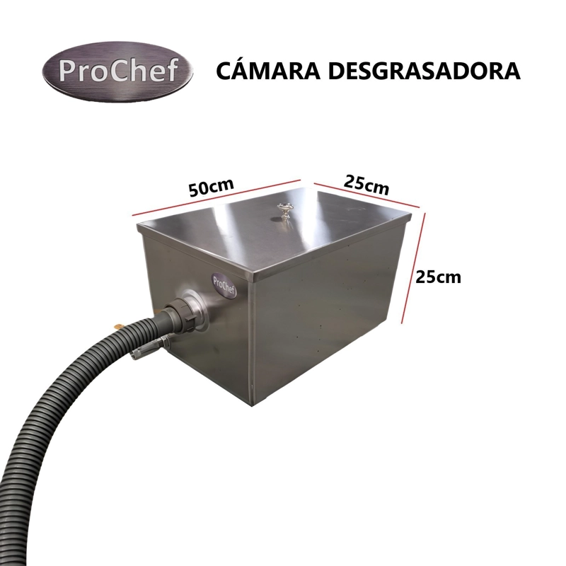 CAMARA DESGRASADORA 31 LT. 50X25X25 CM. ACERO INOXIDABLE - 5