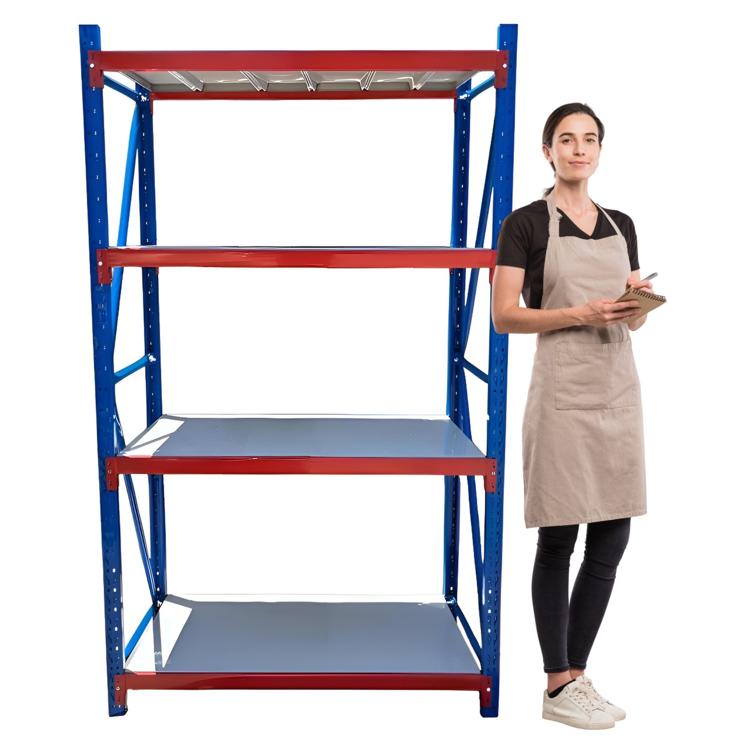 ESTANTE MINI RACK 120X50X200 CM 400 KG AZUL NARANJO GRIS - 2