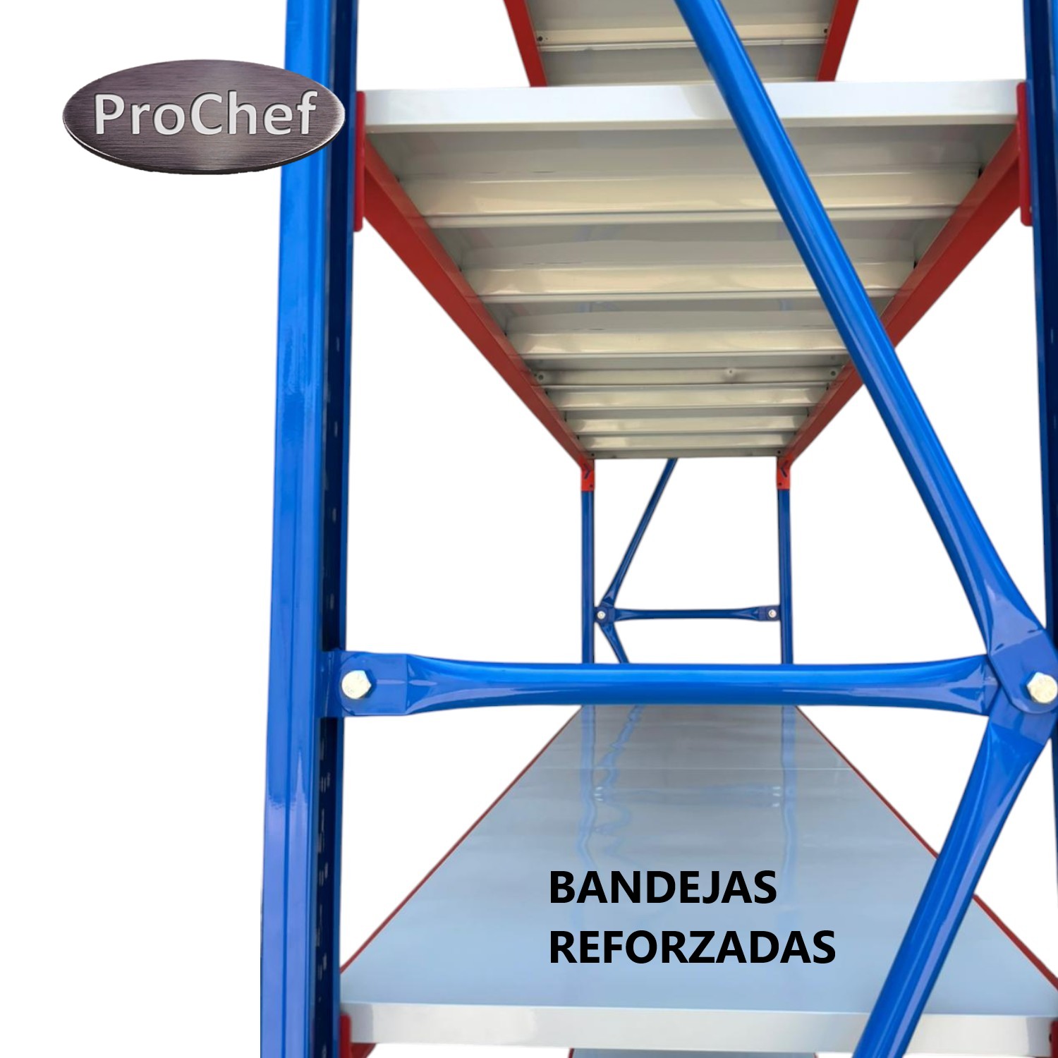 ESTANTE MINI RACK 120X50X200 CM 400 KG AZUL NARANJO GRIS - 7