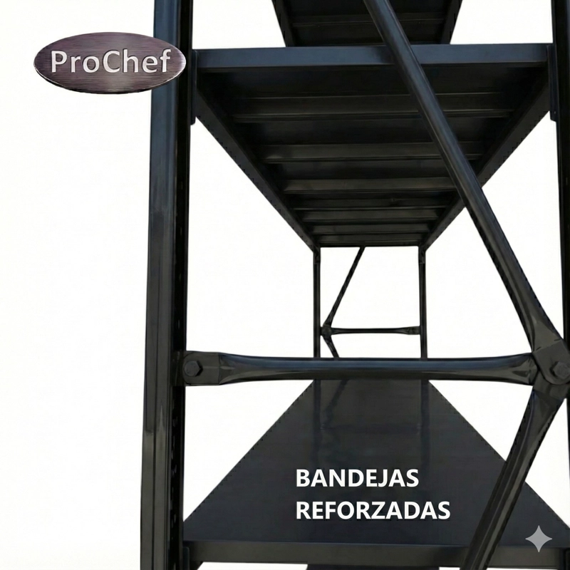ESTANTE MINI RACK 200X50X200 CM 400 KG NEGRO - 5