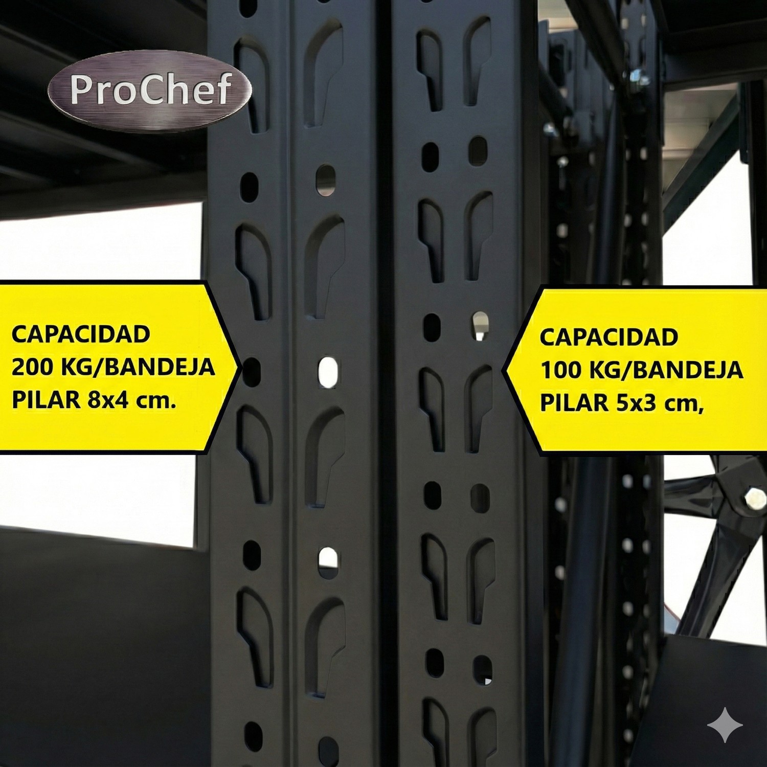 ESTANTE MINI RACK 120X50X200 CM 800 KG NEGRO - 8