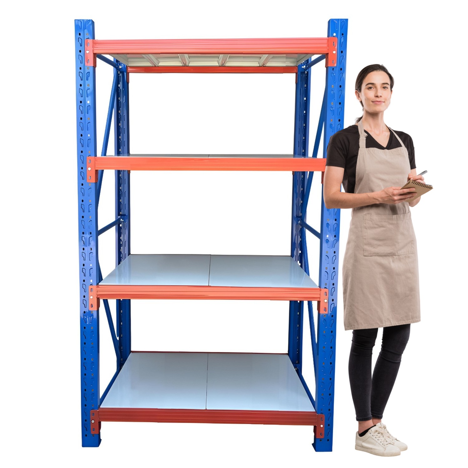 ESTANTE MINI RACK 120X50X200 CM 800 KG AZUL NARANJO GRIS - 2
