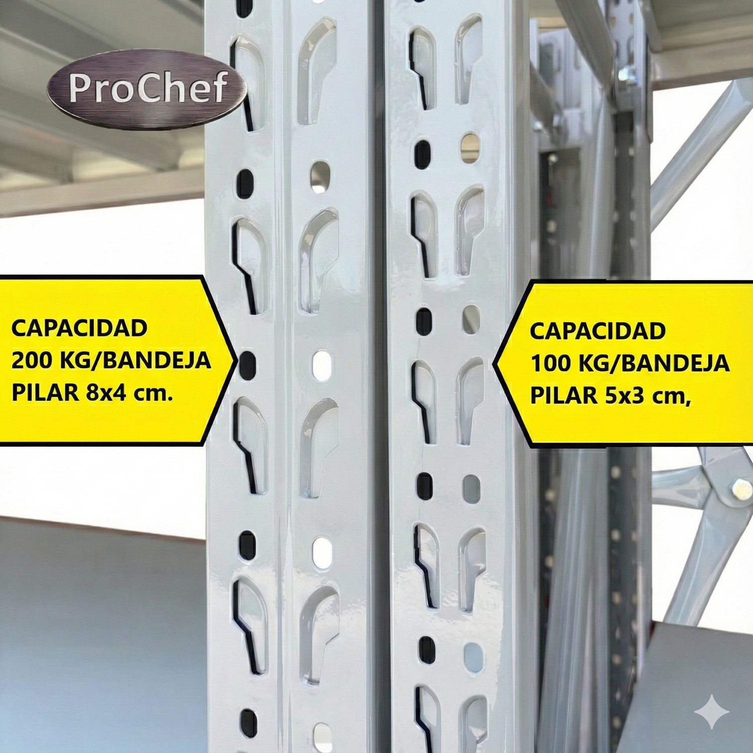 ESTANTE MINI RACK 120X60X200 CM 800 KG GRIS - 8