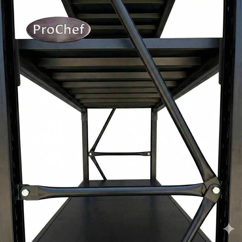 ESTANTE MINI RACK 150X50X200 CM 800 KG NEGRO - 5