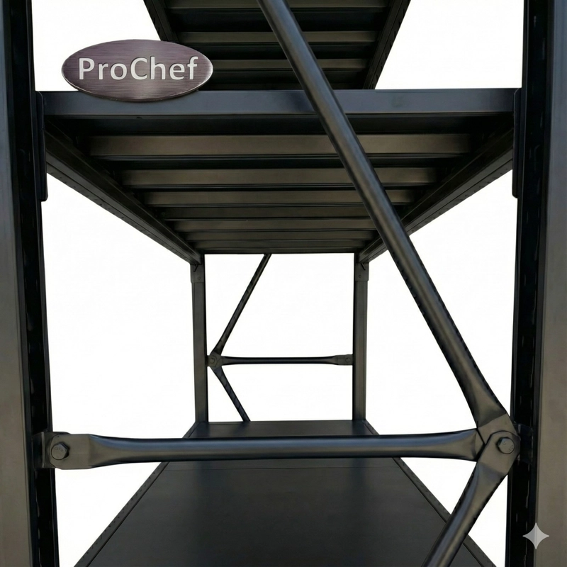 ESTANTE MINI RACK 200X50X200 CM 800 KG NEGRO - 5