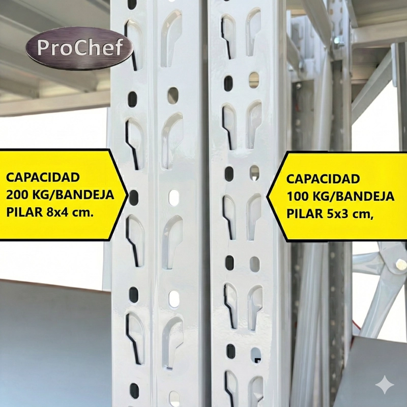 ESTANTE MINI RACK 200X50X200 CM 800 KG GRIS CLARO - 7