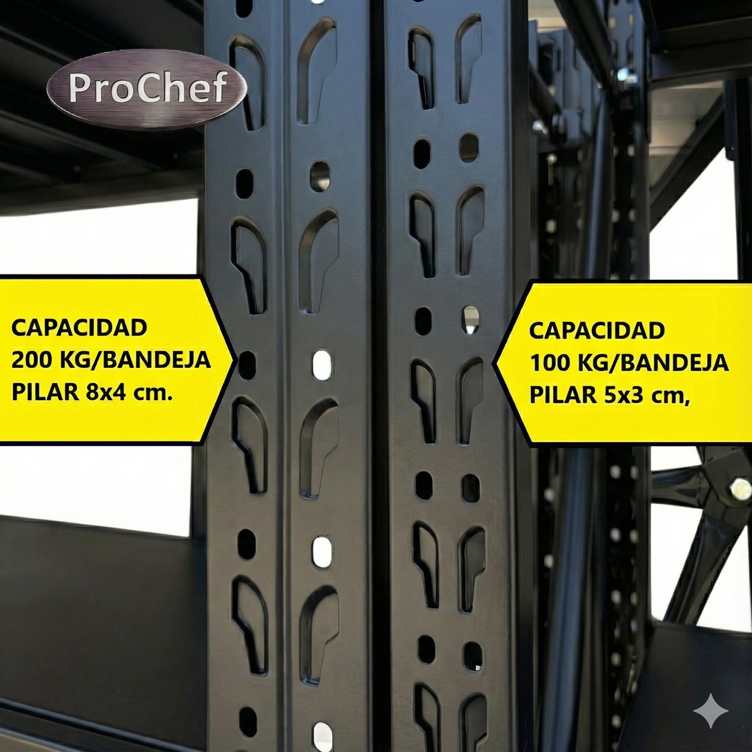 ESTANTE MINI RACK 150X60X200 CM 800 KG NEGRO - 9