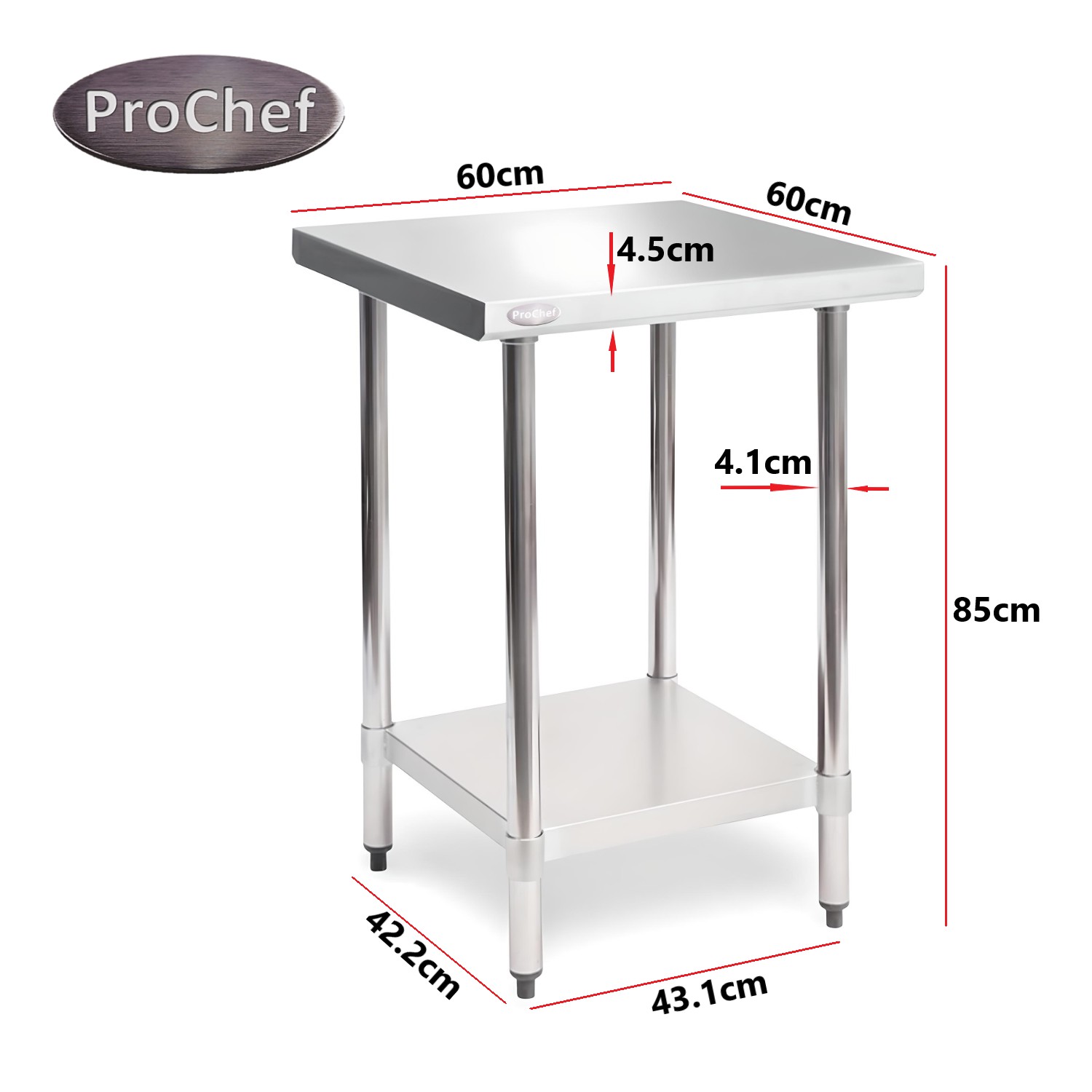 MESON CENTRO ECO ACERO INOXIDABLE 60X60X85 CM - 6