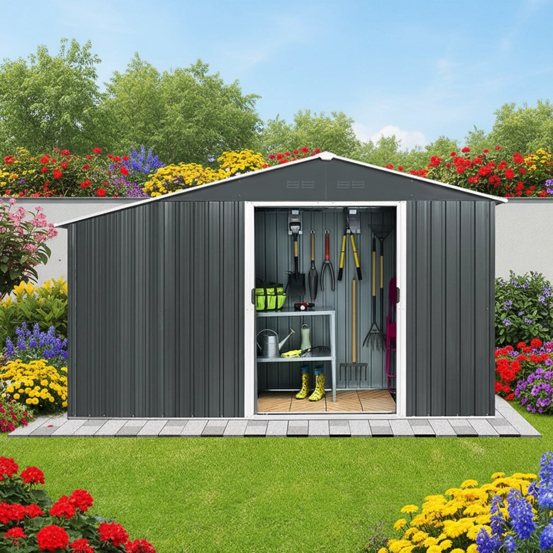 BODEGA DE JARDIN METALICA 312X185X194 CM - 2