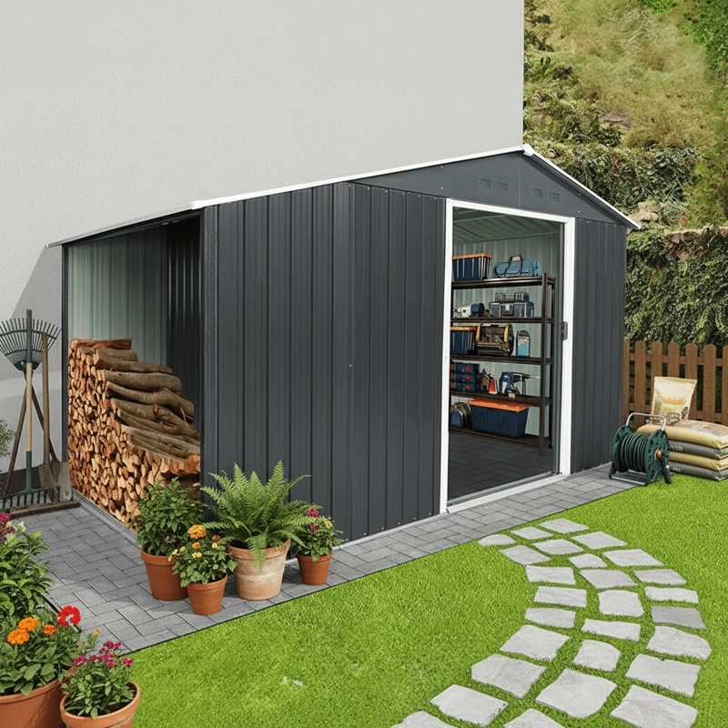 BODEGA DE JARDIN METALICA 312X185X194 CM - 4
