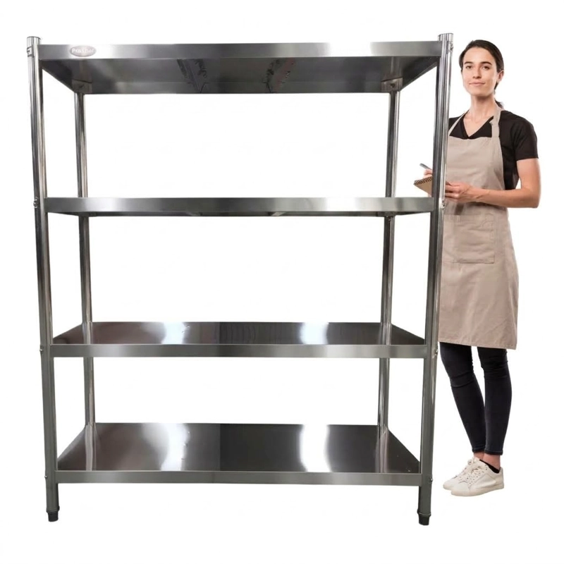 ESTANTE 4 BANDEJAS LISAS. 120X50X180 CM. ACERO INOXIDABLE - 1