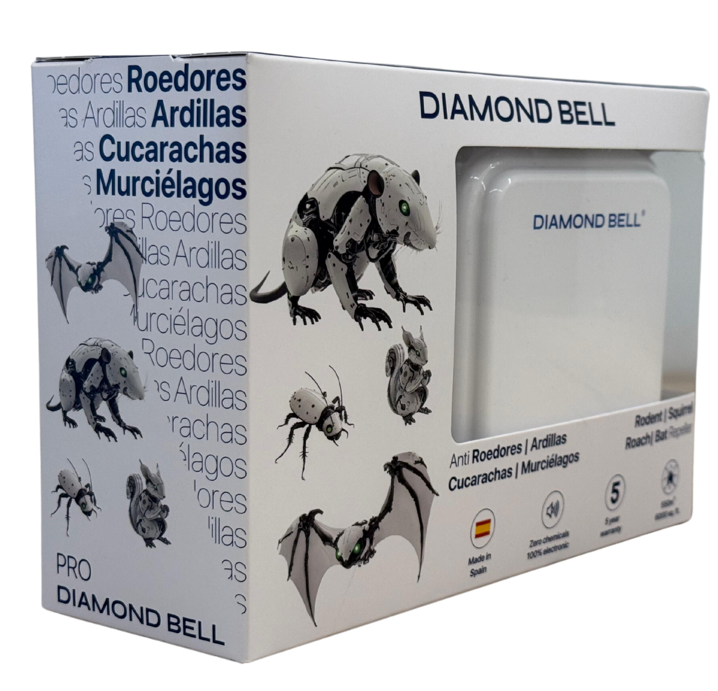 REPELENTE ANTI RATONES CUCARACHAS MURCIELAGOS PRO DIAMOND BELL DB-06 BLANCO - 2