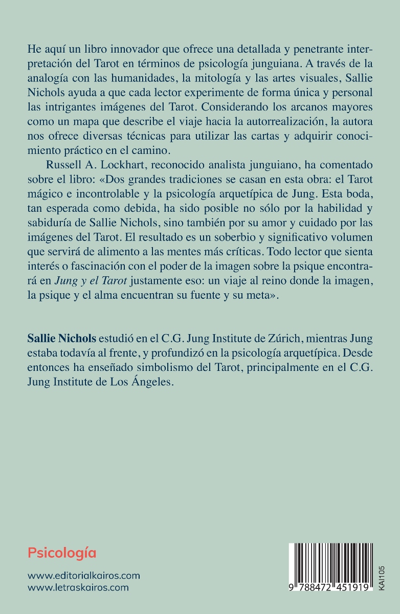 LIBRO JUNG Y EL TAROT. UN VIAJE ARQUETIPICO SALLIE NICHOLS - 2