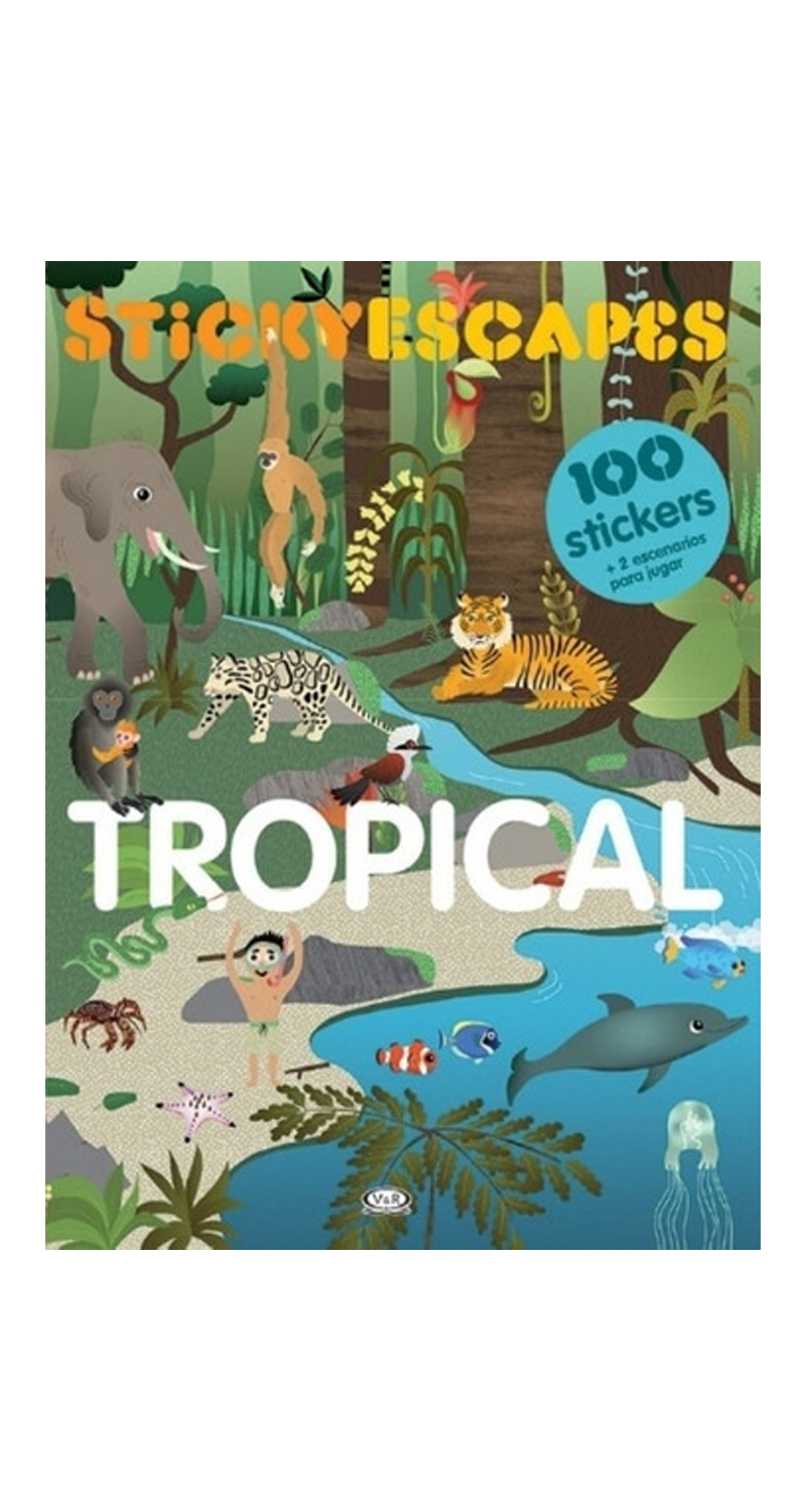 LIBRO STICKYESCAPES - TROPICAL - CAROLINE SELMES - 1