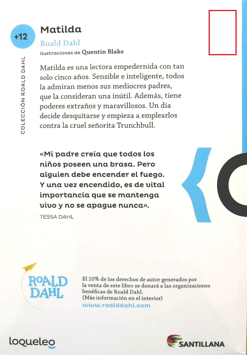 NOVELA JUVENIL TEXTO MATILDA SANTILLANA ROALD DAHL - 2