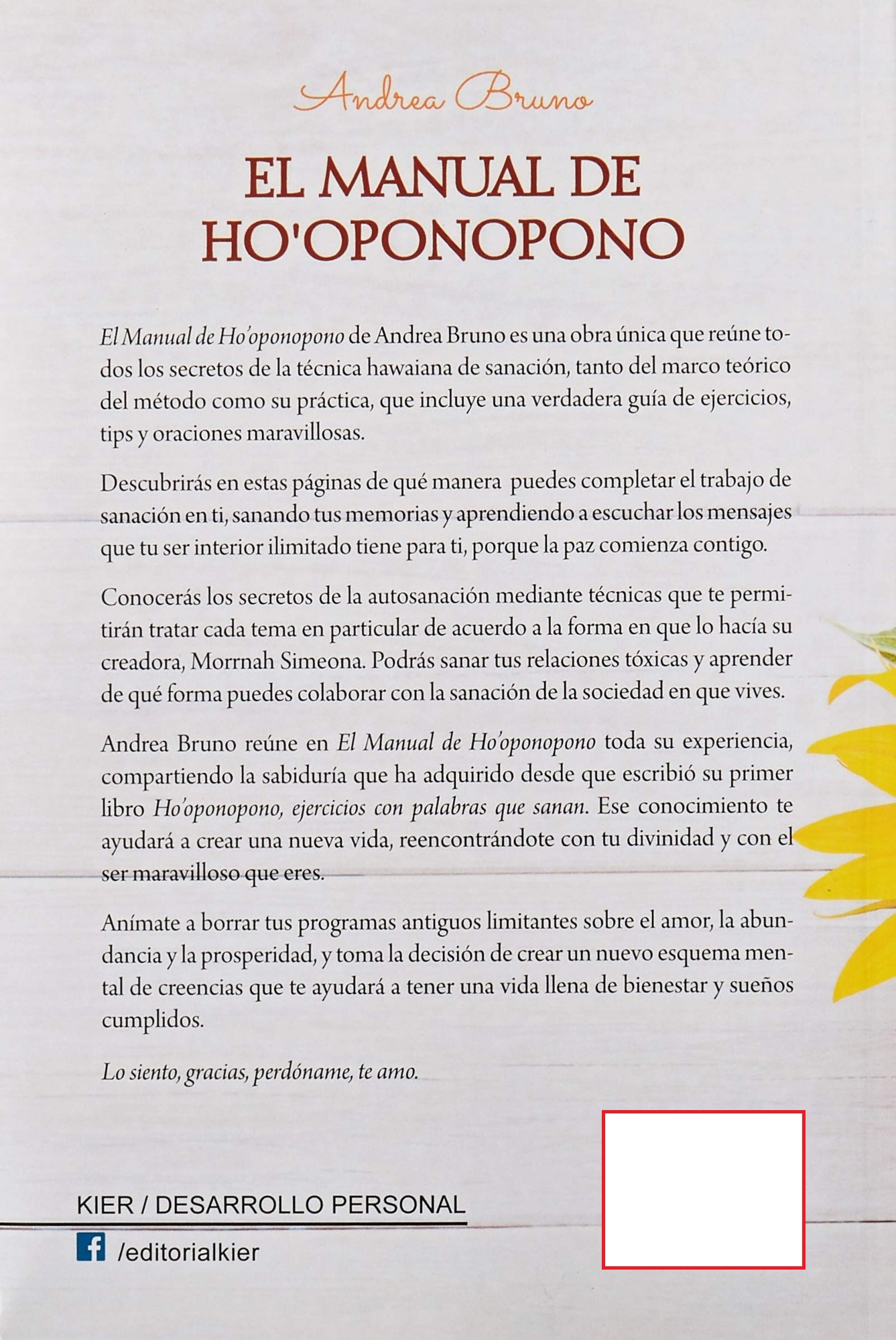 LIBRO EL MANUAL DE HO´OPONOPONO - A.BRUNO - 2